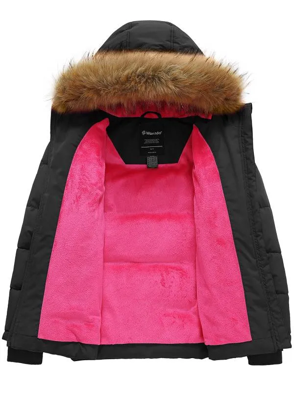 Girls' Outerwear Winter Jackets & Coats Warm with Fur Hood