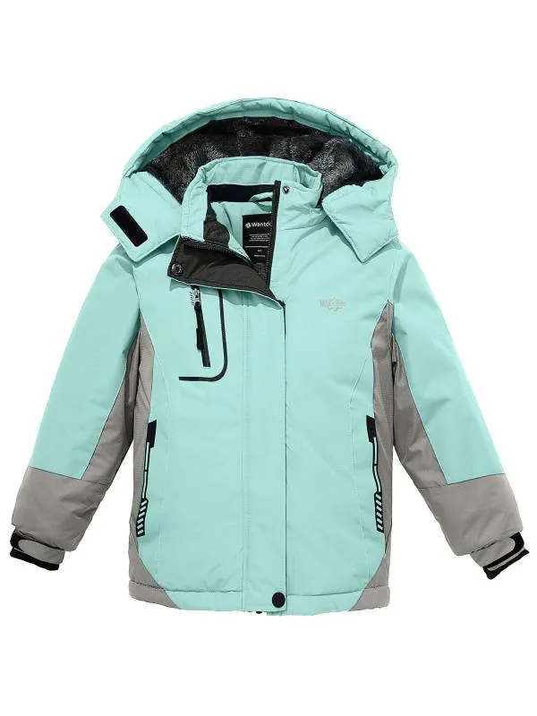 Girl's Waterproof Fleece Winter Snow Coat Warm Raincoats