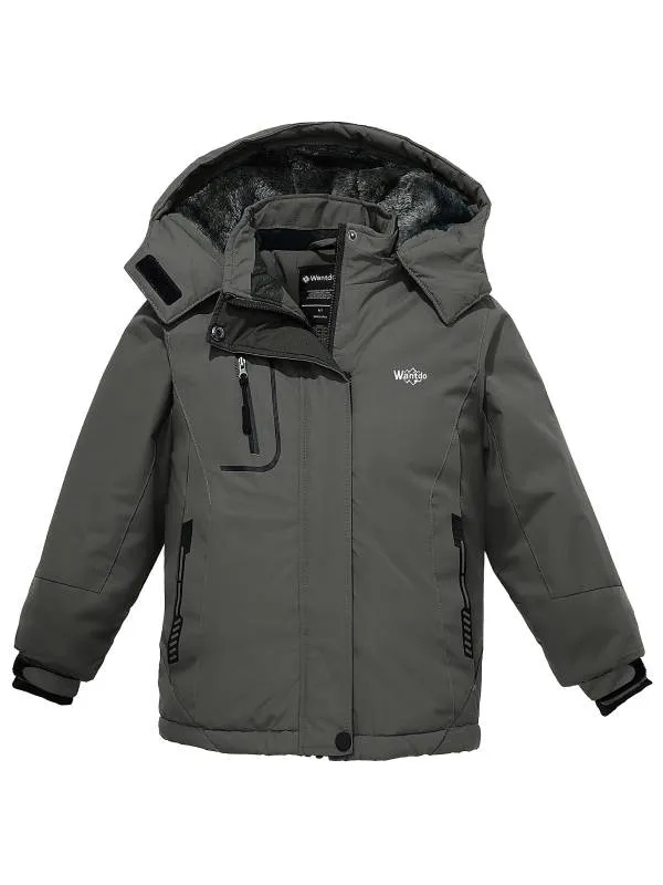 Girl's Waterproof Fleece Winter Snow Coat Warm Raincoats