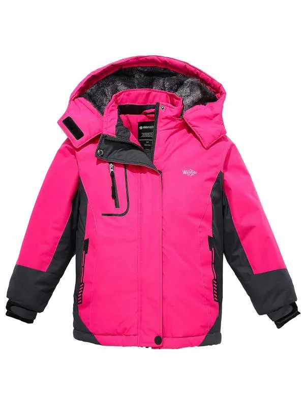 Girl's Waterproof Fleece Winter Snow Coat Warm Raincoats