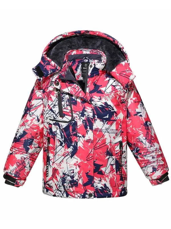 Girl's Waterproof Fleece Winter Snow Coat Warm Raincoats