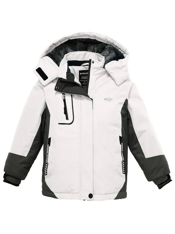 Girl's Waterproof Fleece Winter Snow Coat Warm Raincoats