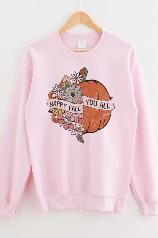 HAPPY FALL YOU ALL GRAPHIC SWEATSHIRT PLUS SIZE