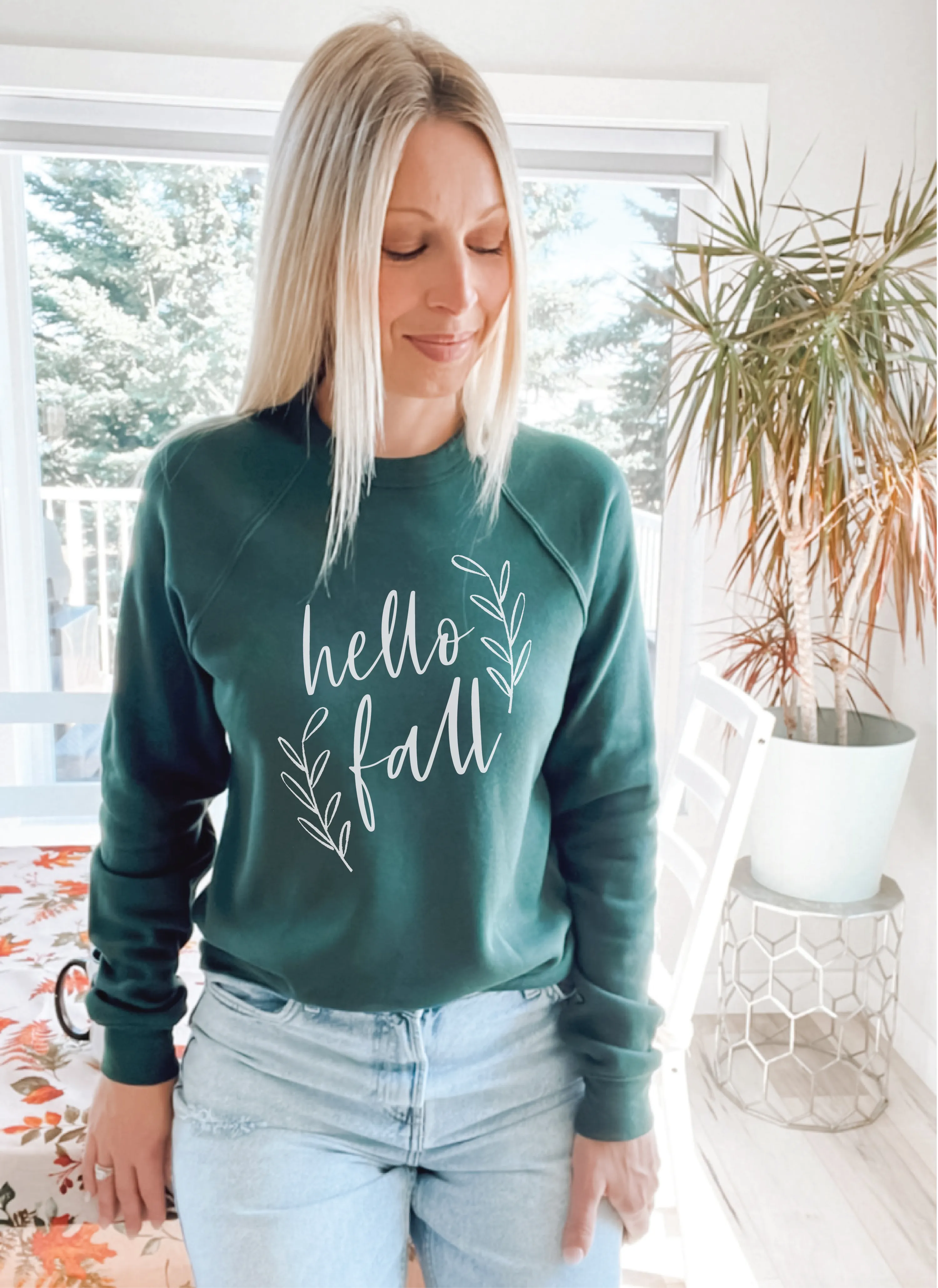 Hello Fall Plush Raglan Sweater