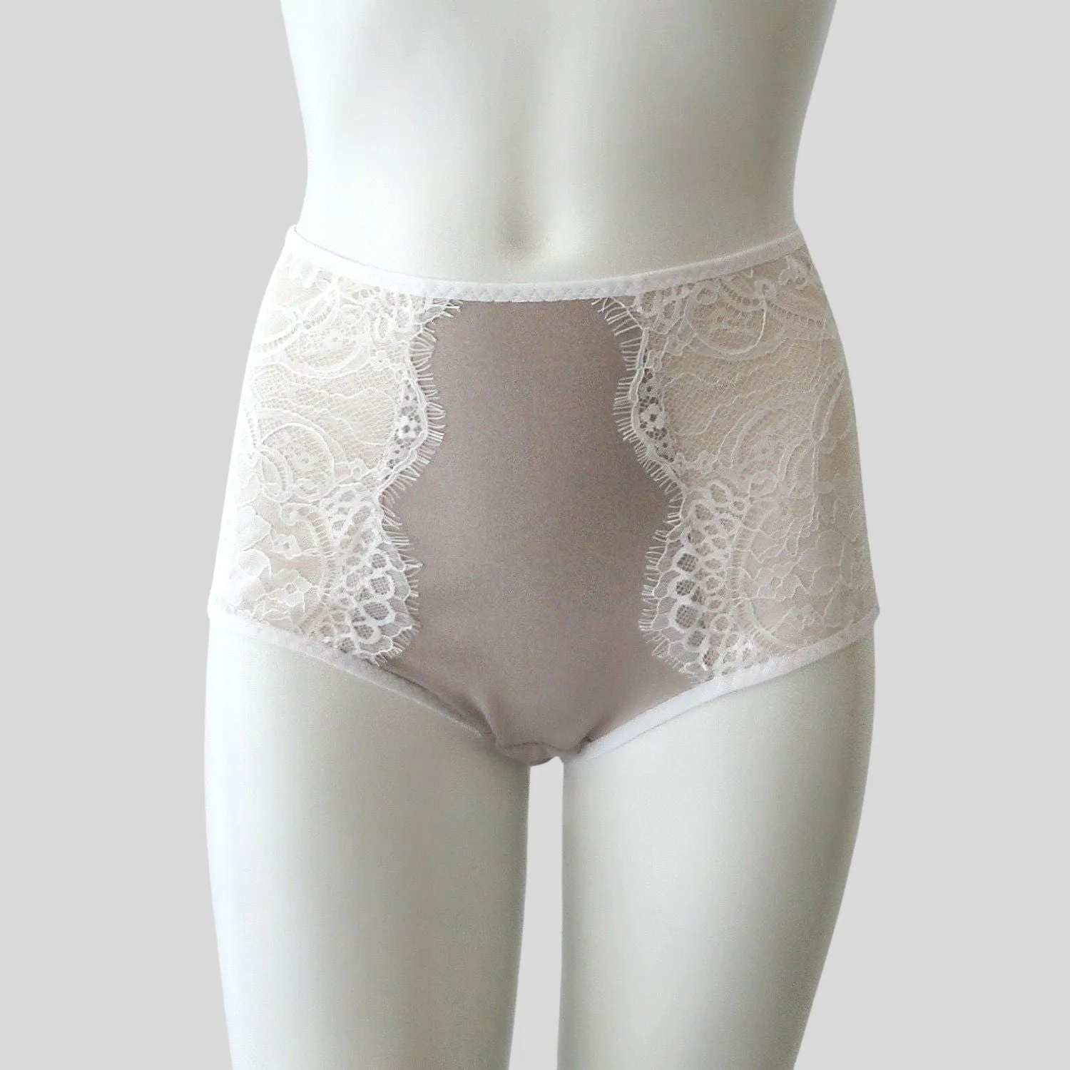 High-cut french lace underwear brief