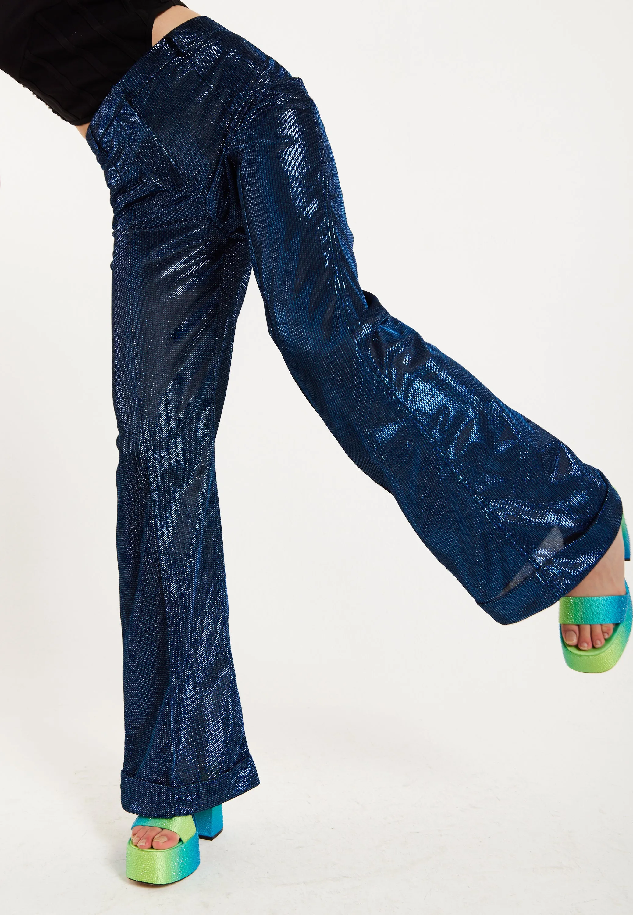 House of Holland Navy Shimmer Trousers