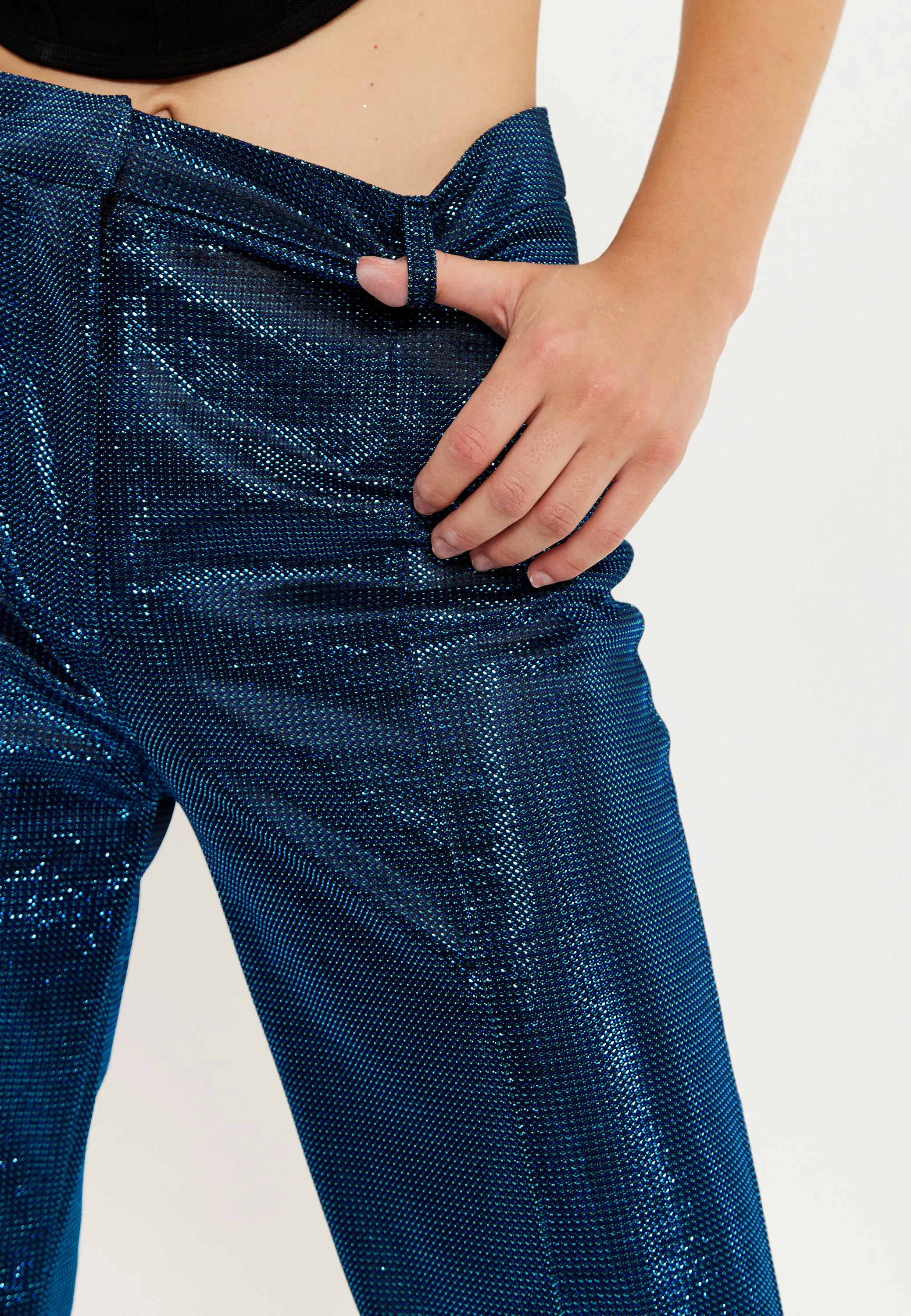 House of Holland Navy Shimmer Trousers