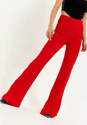 Sure, heres an optimized product title with modifiers:

Stylish Red Flare Trousers by House of Holland for a Bold Fashion Statement