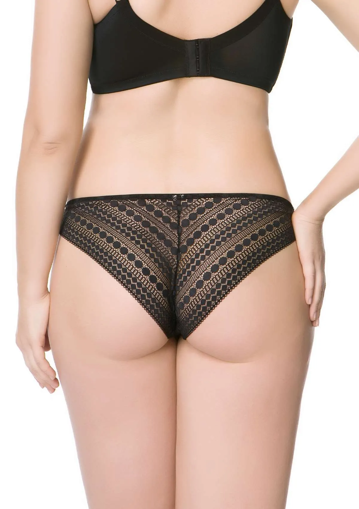 HSIA Polka Dot Super Soft Black Lace Back Cheeky Underwear