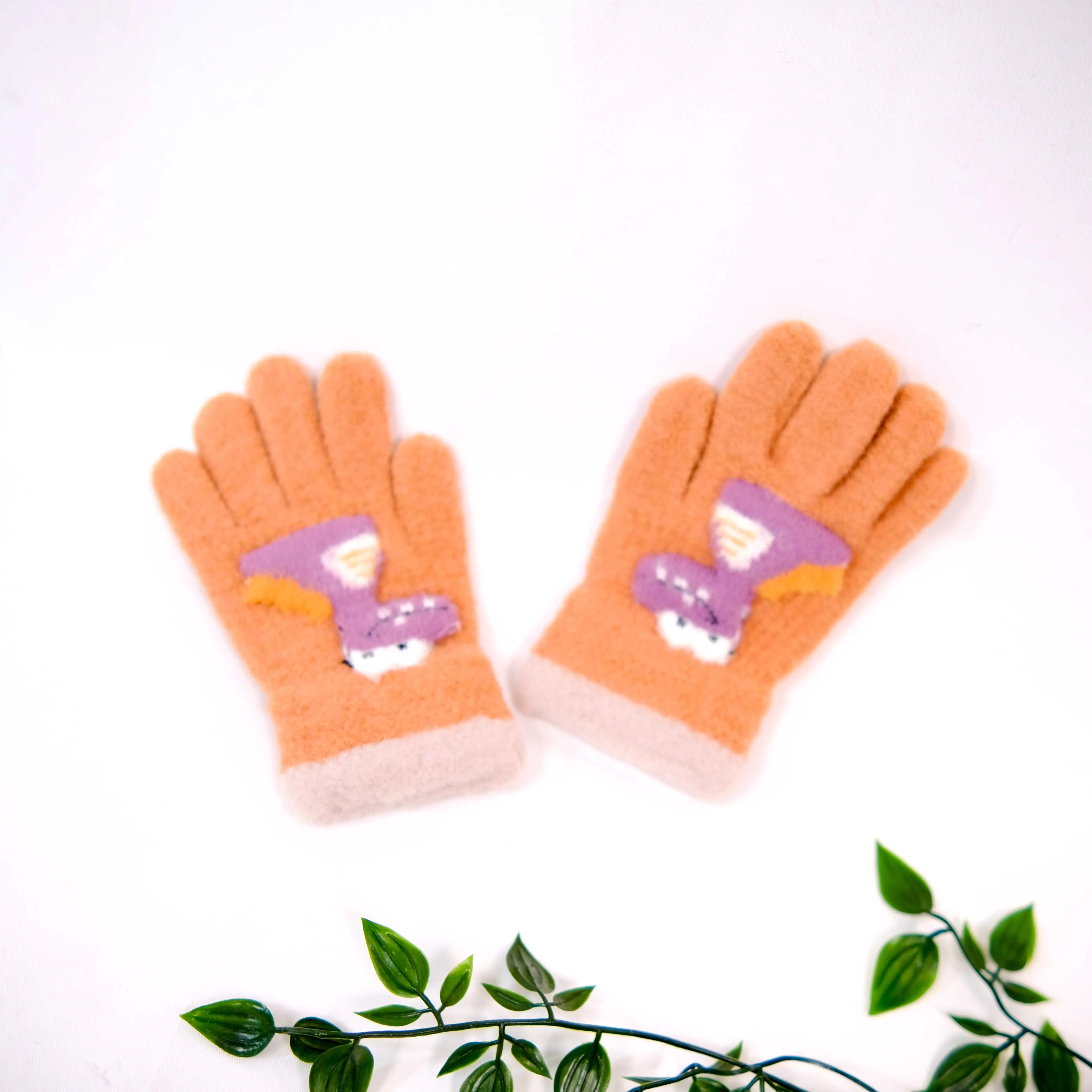 Kids Dino Fleece Lined Gloves