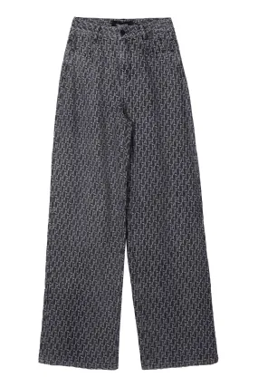 Logo jacquard denim trousers  (Male)