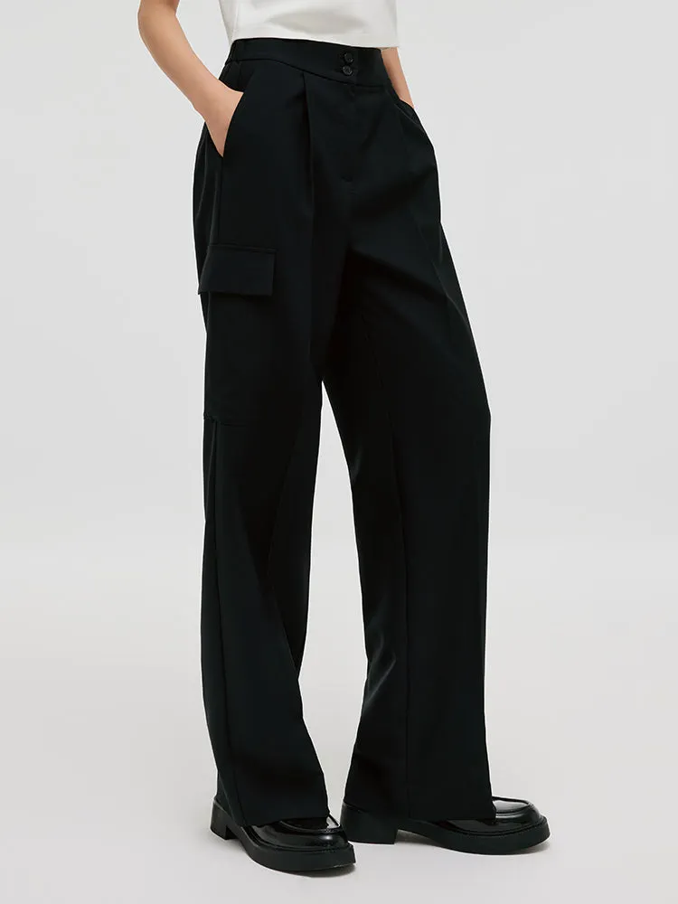 Loose Straight Women Pants With Pockets