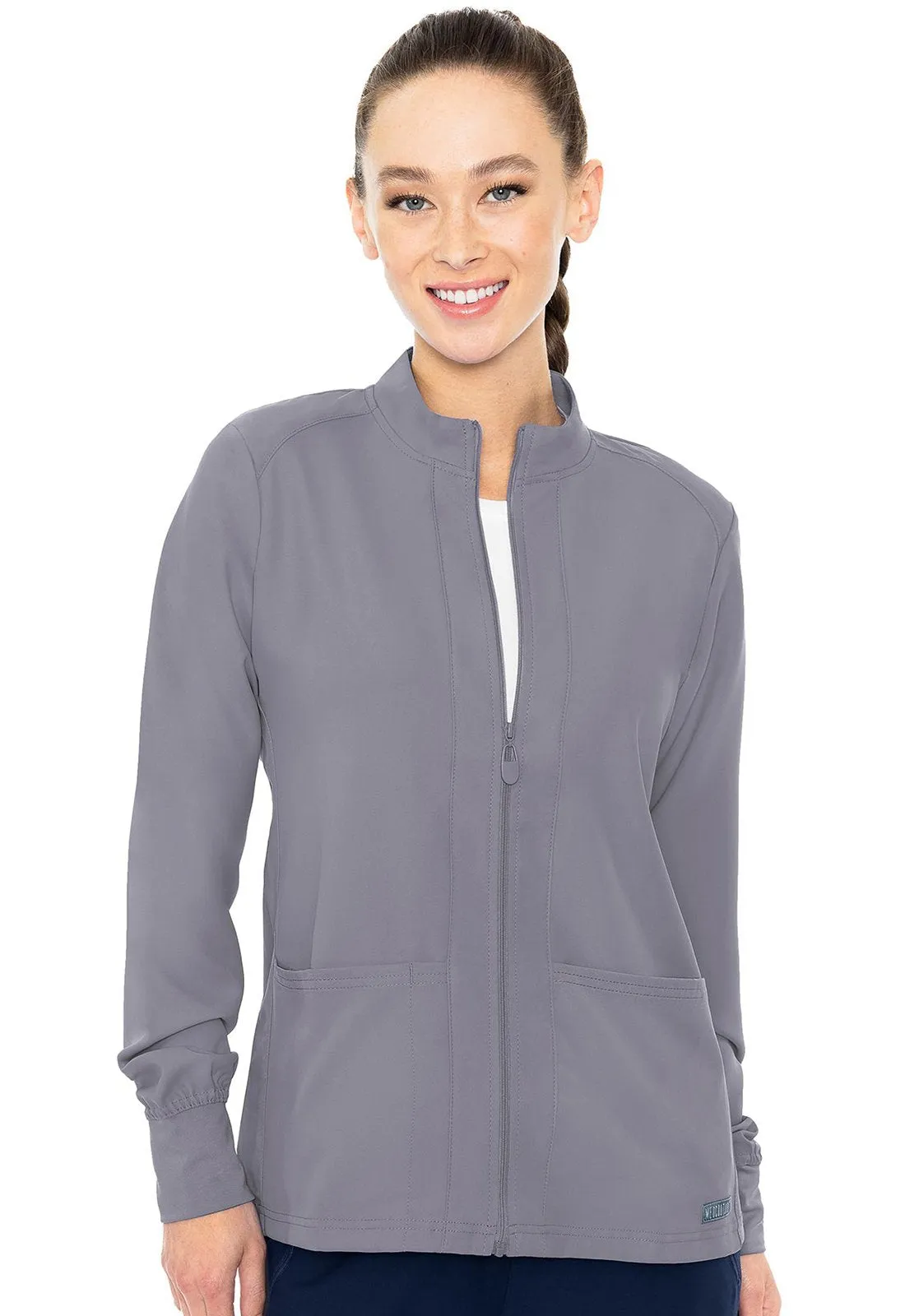 MC Insight  Zip Front Warm-Up Scrub Jacket With Shoulder Yokes MC2660