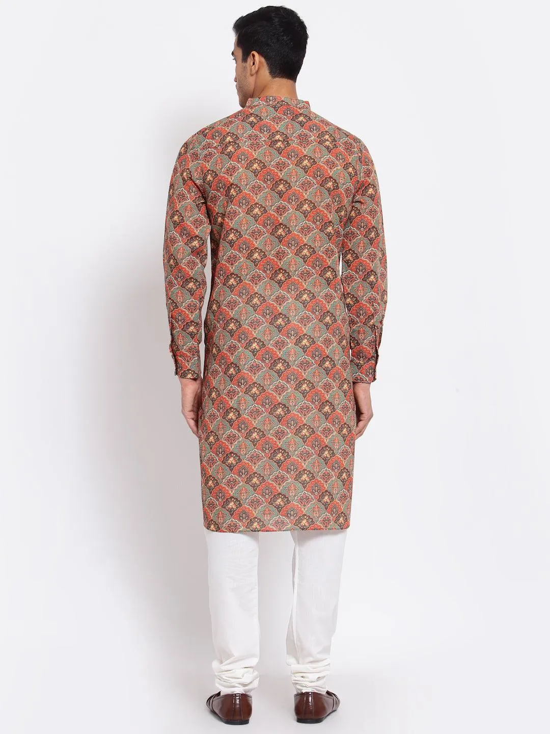 Men Multicoloured Floral Kurta