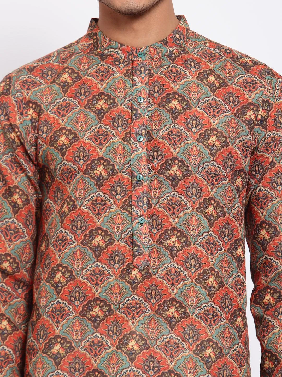 Men Multicoloured Floral Kurta