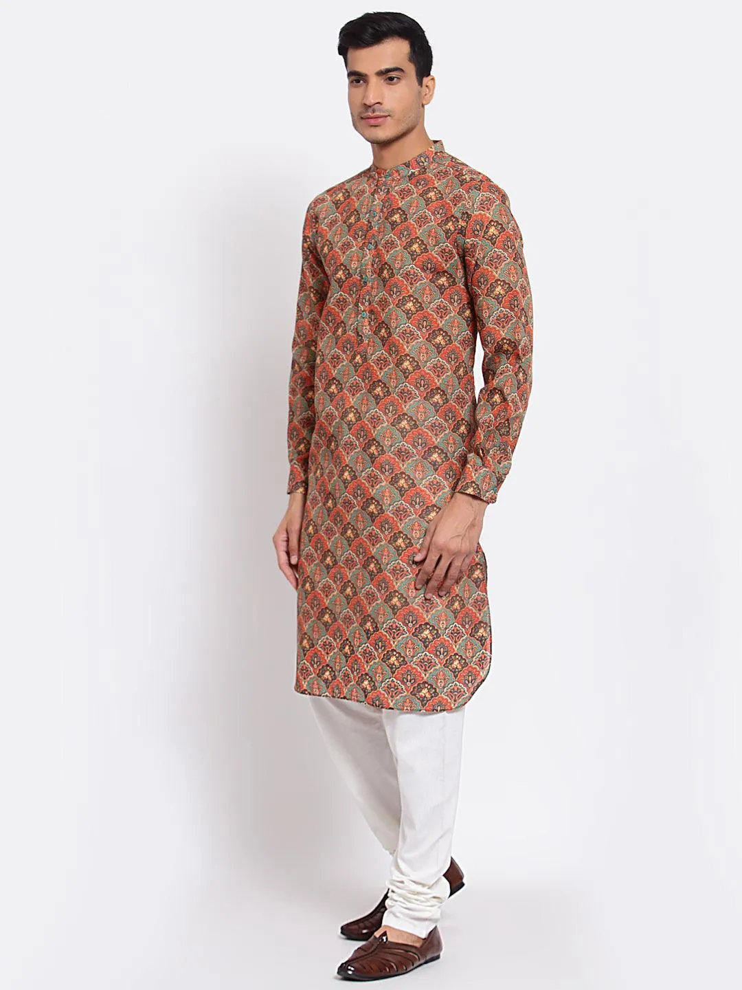 Men Multicoloured Floral Kurta