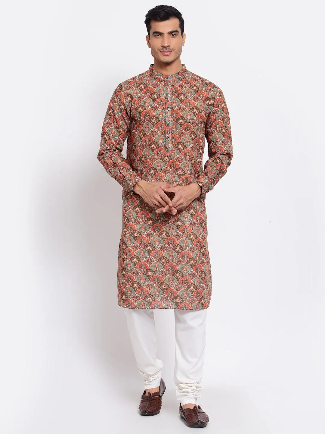 Men Multicoloured Floral Kurta