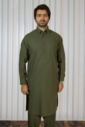 Men Premium Soft Kameez Shalwar Green