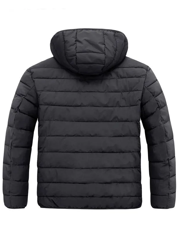 Men's Big and Tall Lightweight Puffer Jacket Plus Size Quilted Warm Winter Coat with Hood Recycled Fabric