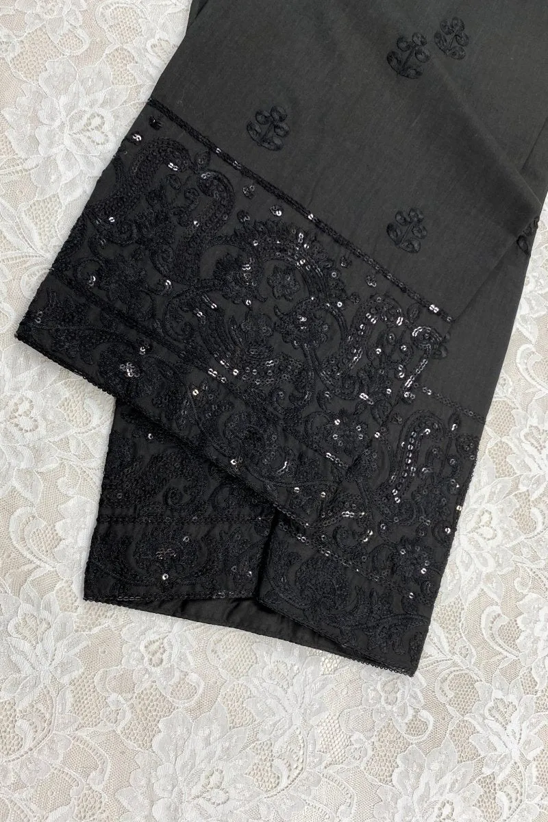 Mihrimah Embroidered Black Trousers MIH48