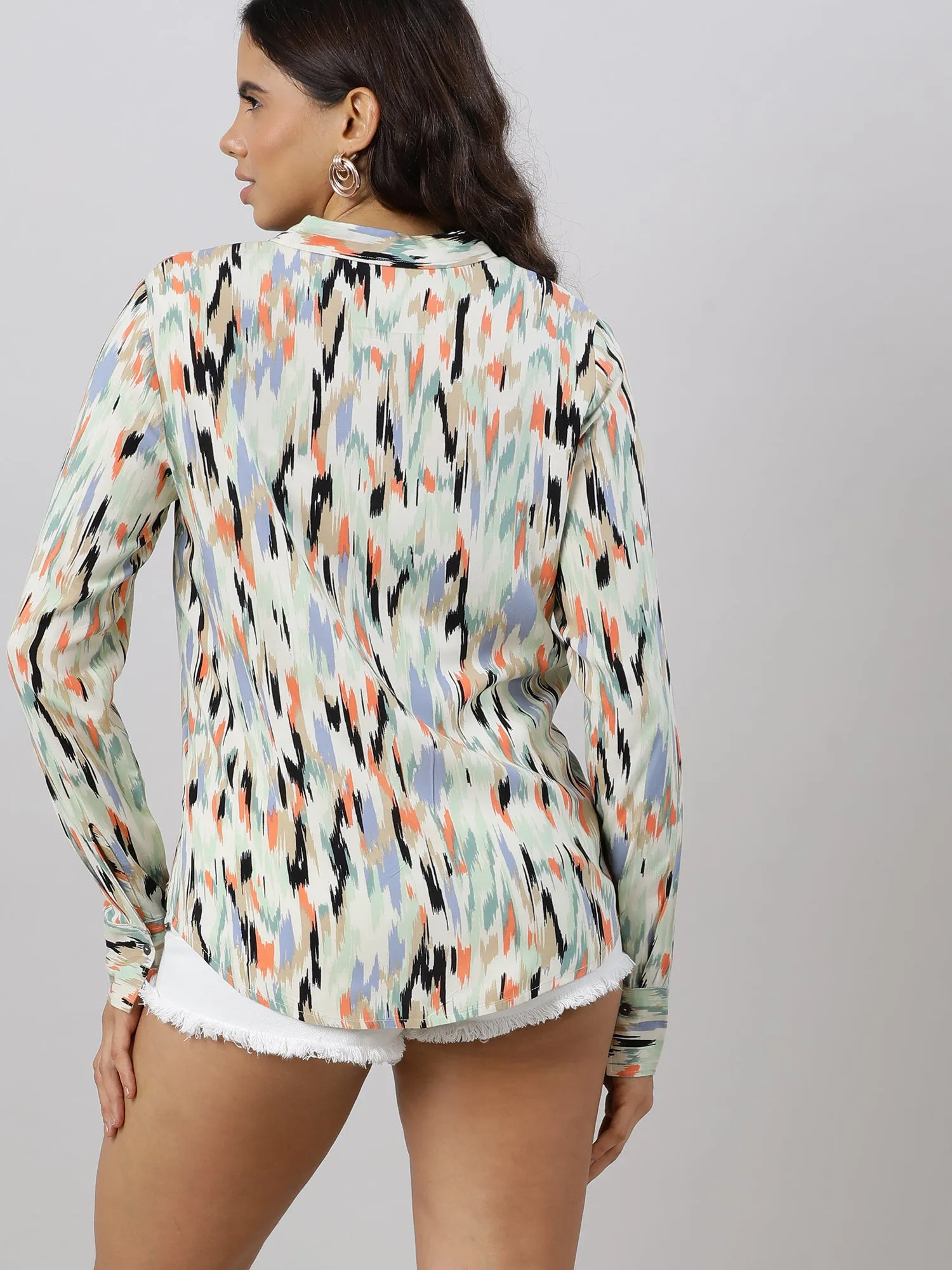 Pastel Abstract Printed Women Shirt