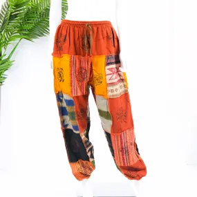 Patch Winter Joggers with Block Print