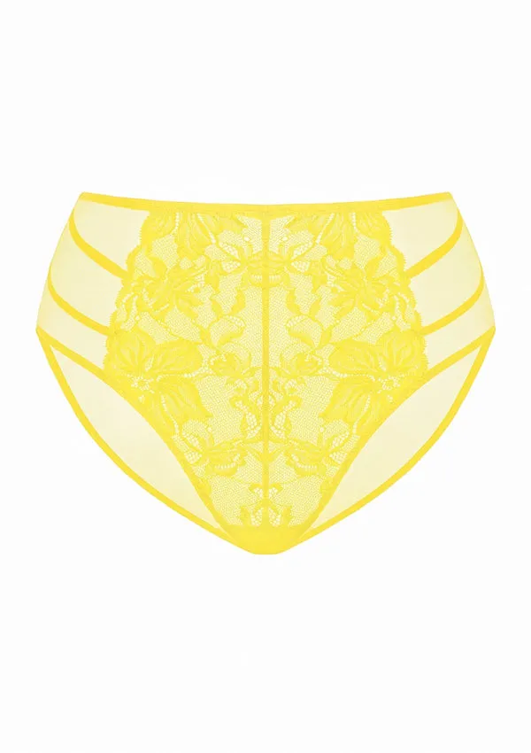 Pretty In Petals Bright Yellow Lace Bikini Underwear