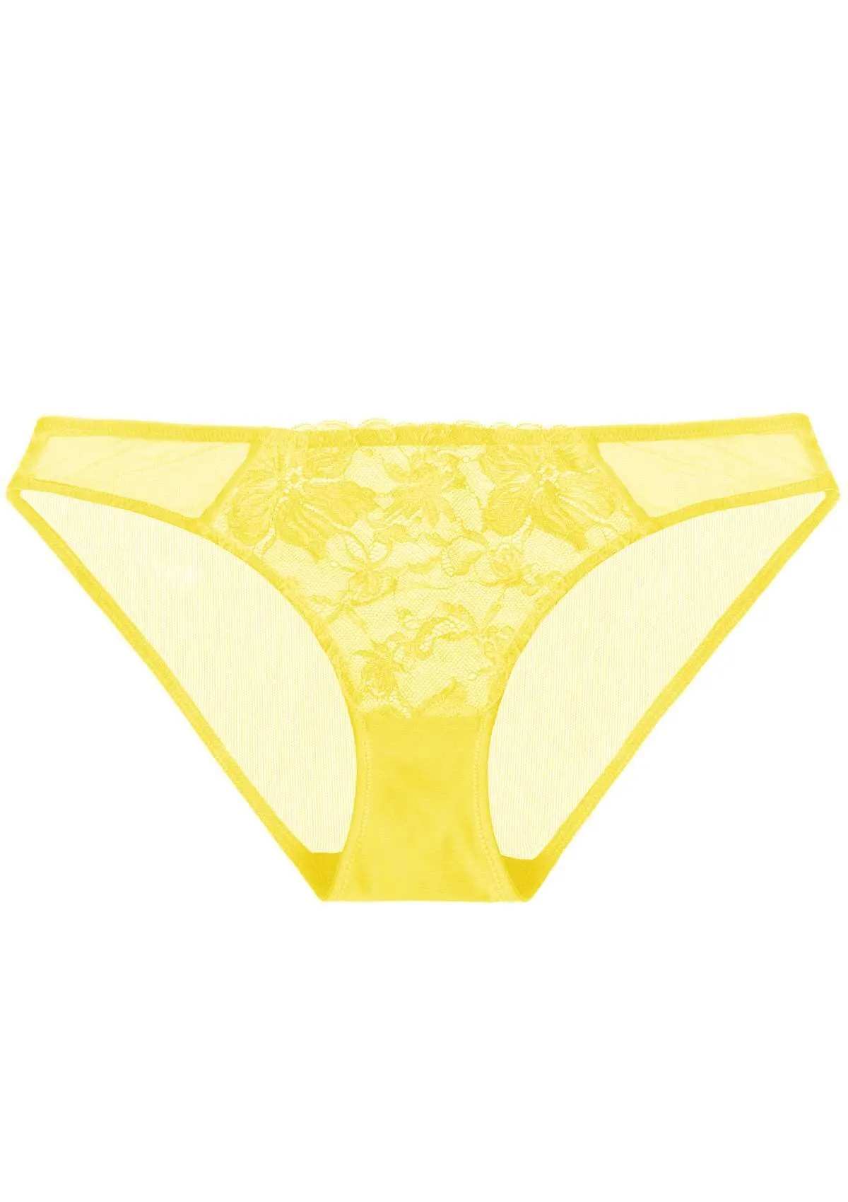 Pretty In Petals Bright Yellow Lace Bikini Underwear