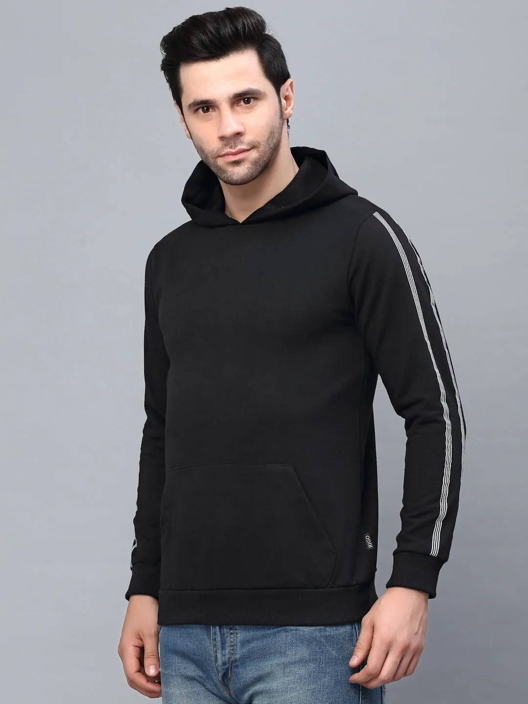 Printed Tape Hood Fleece sweatshirt