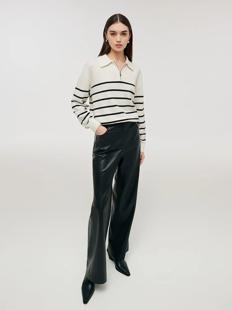 PU Leather Full Length Women Pants