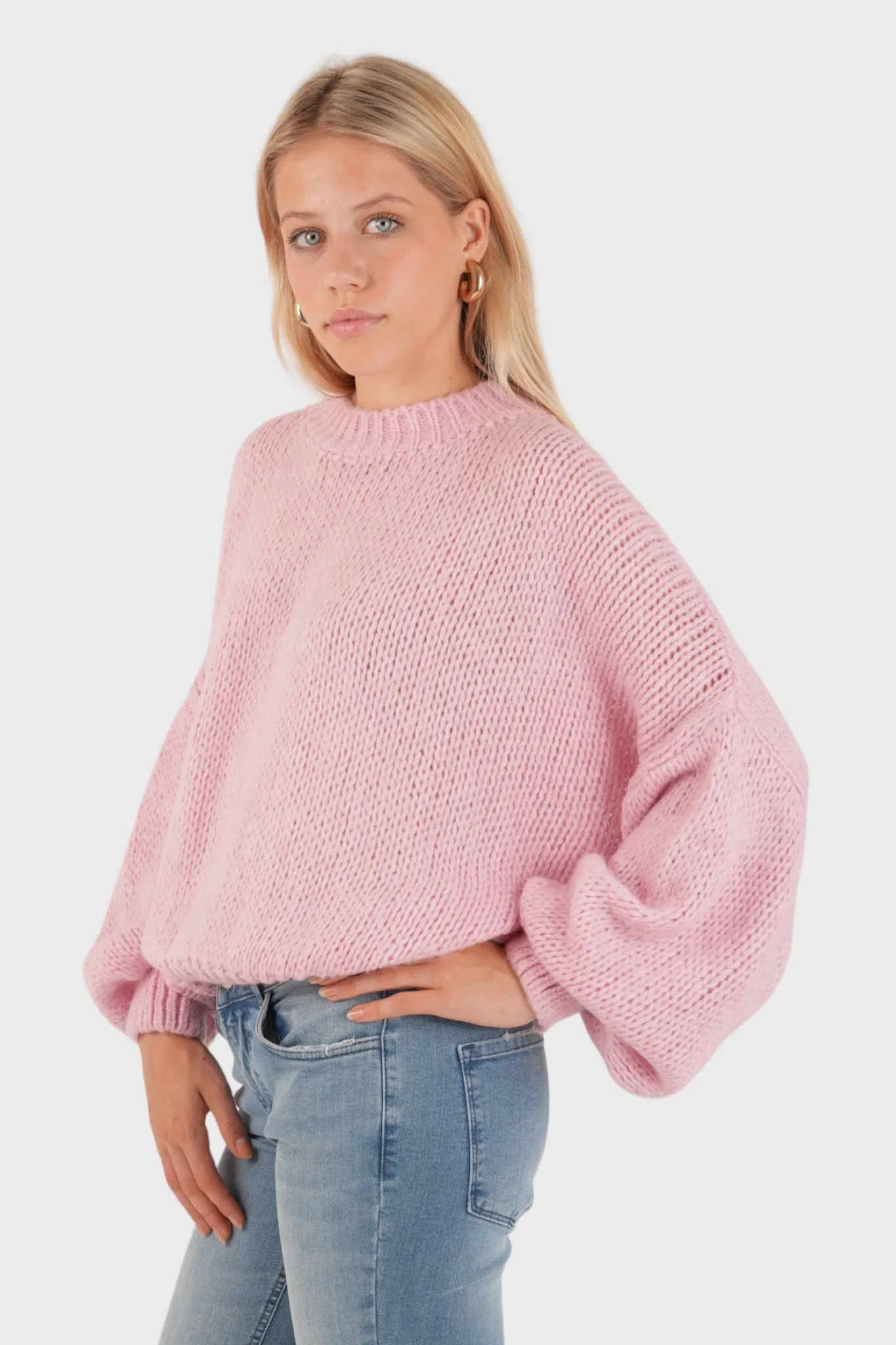 "Keep me warm" sweater baby pink