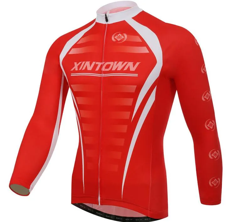 Red Warm Long Sleeve Cycling Jersey Set