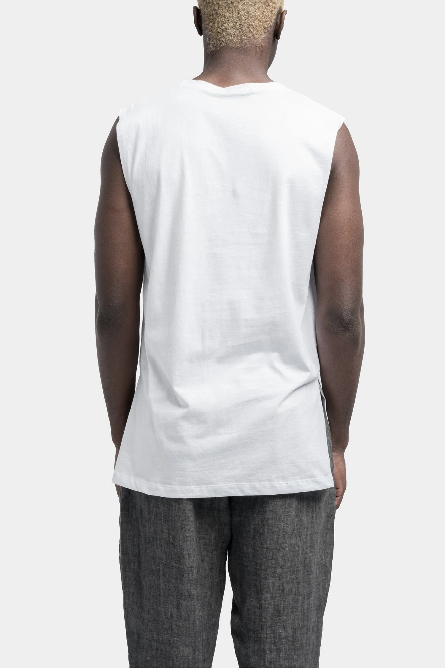 Regular cotton tank, White