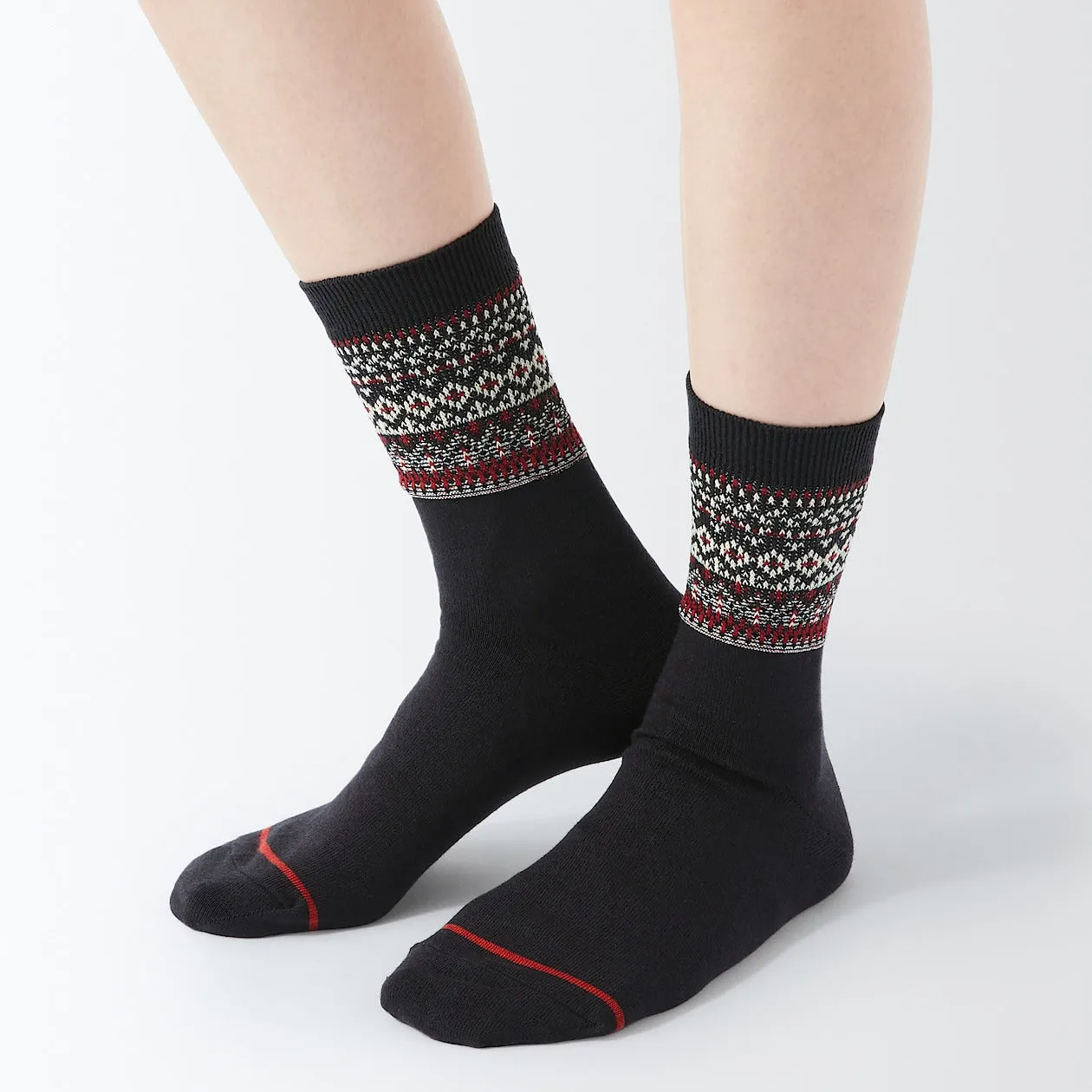 Right Angle Warm Jacquard Pattern Socks