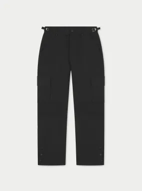 RIPSTOP RELAXED CARGO TROUSERS - BLACK