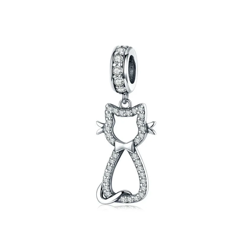 Elegant Womens Silver Zircon Charm Jewelry