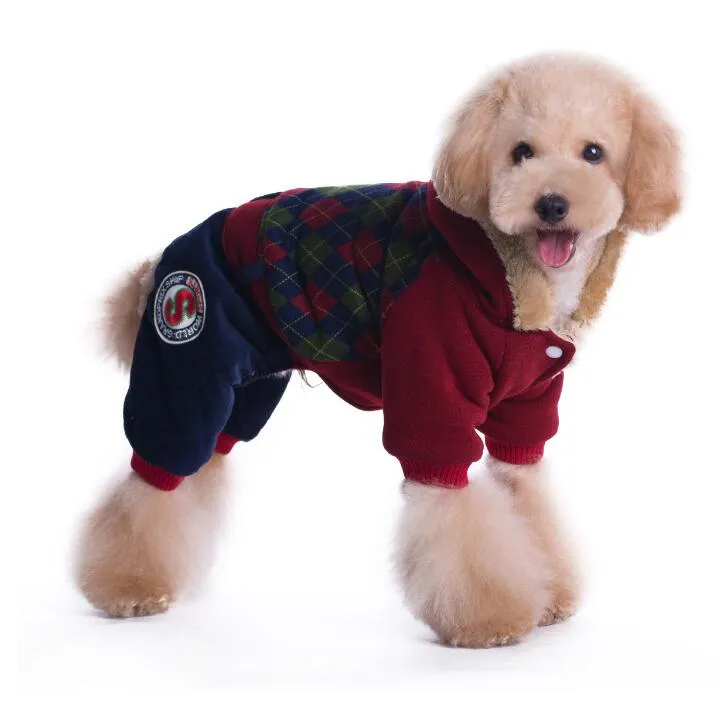 SK2M Pet Dog Warm Clothes Puppy Jumpsuit Hoodies Vest