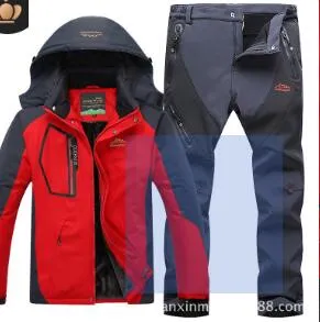 Ski Suit Great for Skiing and Snowboarding Warm Waterproof Windproof Fleece Jacket pant Winter Snow Suit Male