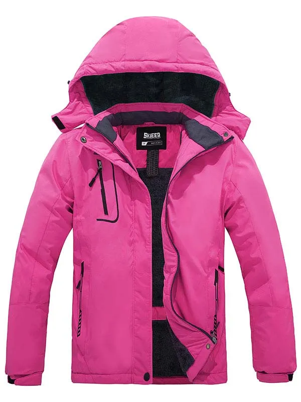 Skieer Women's Ski Jacket Waterproof Windproof Rain Jacket Winter Warm Hooded Coat