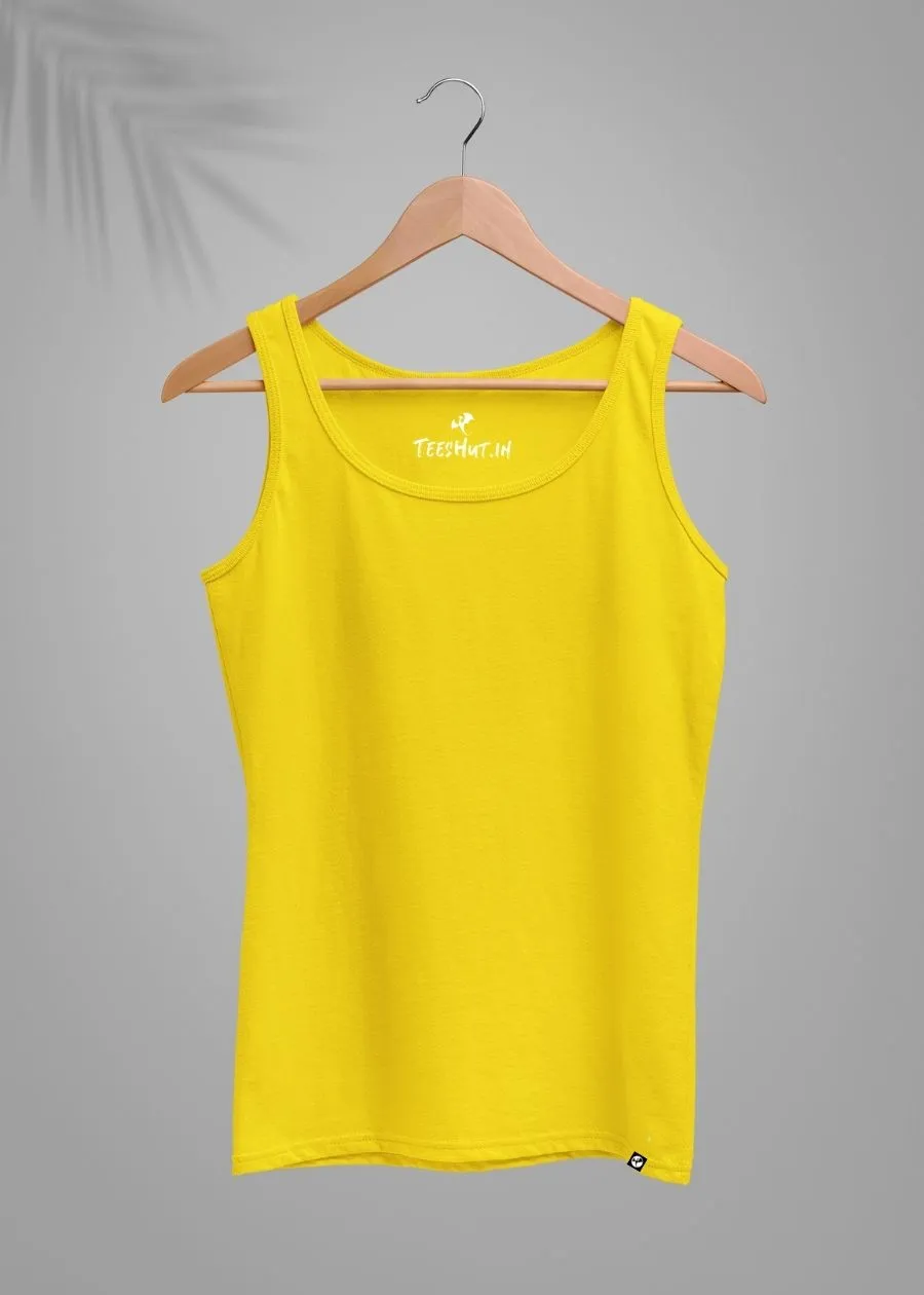 Solid Women Tank Top - Pineapple Yellow