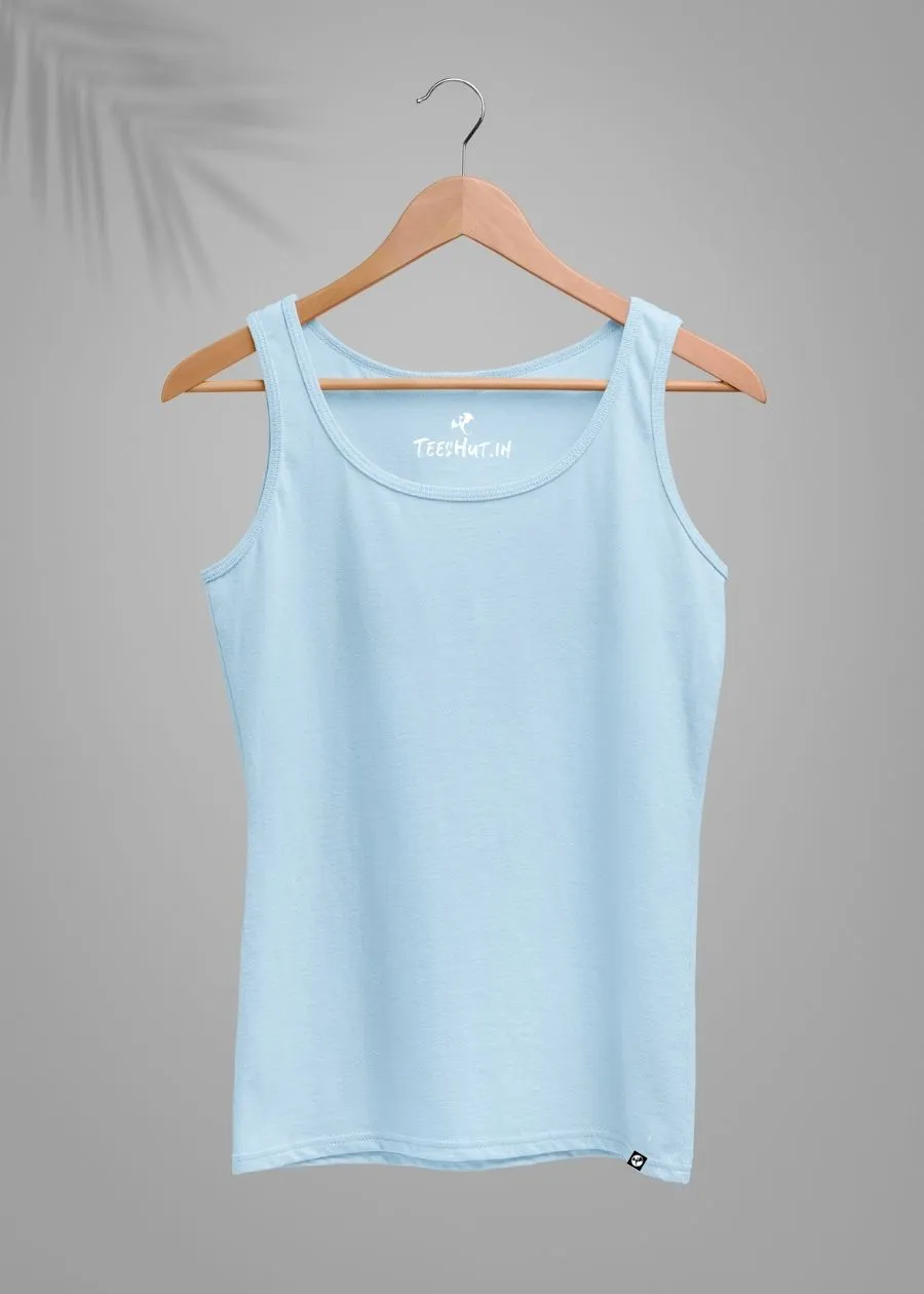 Solid Women Tank Top - Sky