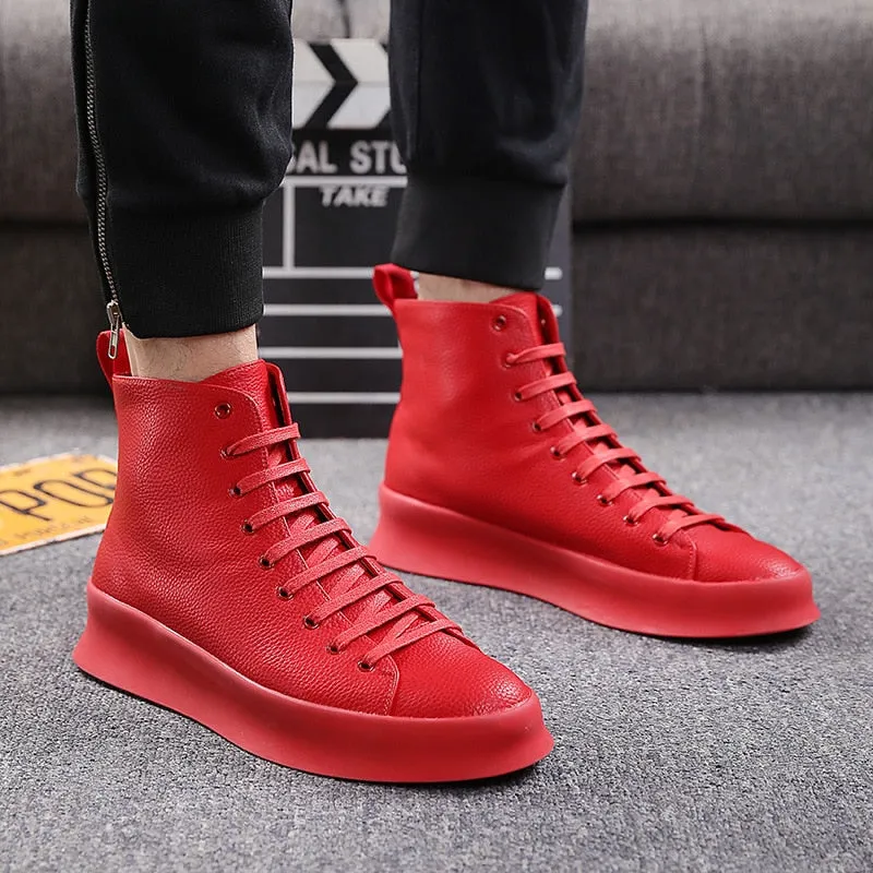 Spring Personalized Leather Men Sneakers