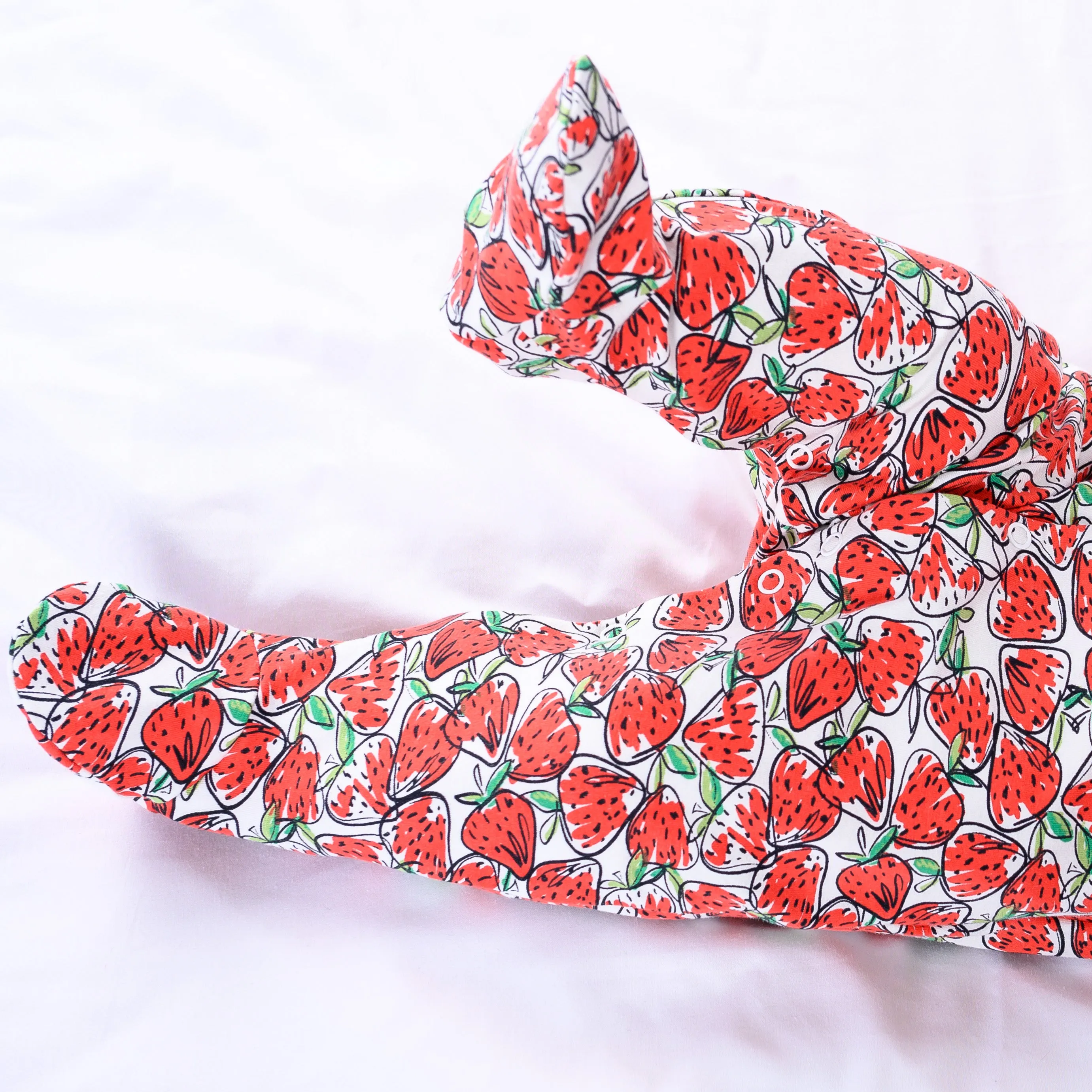 Strawberry print cotton sleepsuit