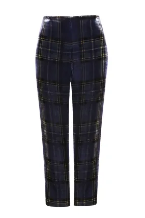 Velvet Tartan Narrow Trousers - Phoebe