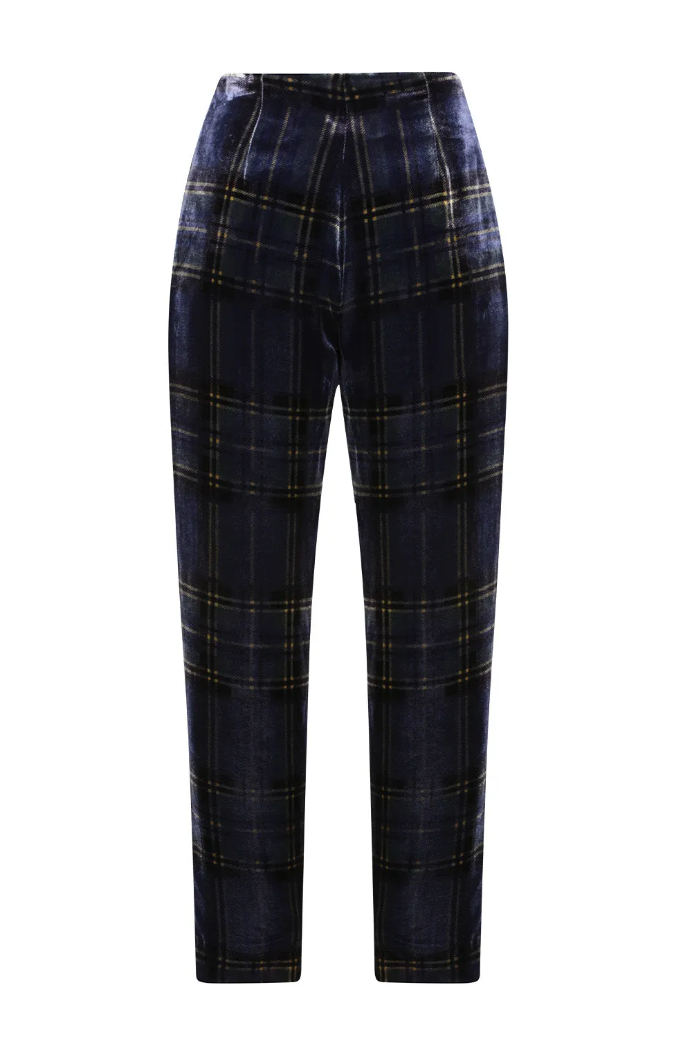 Velvet Tartan Narrow Trousers - Phoebe