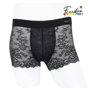 Wacoal Freedom LIMITED UNDERWEAR กางเกงในผู้ชายผ้าลูกไม้ (Lace Boxer ) รุ่น WX2652 สีดำ (BL)