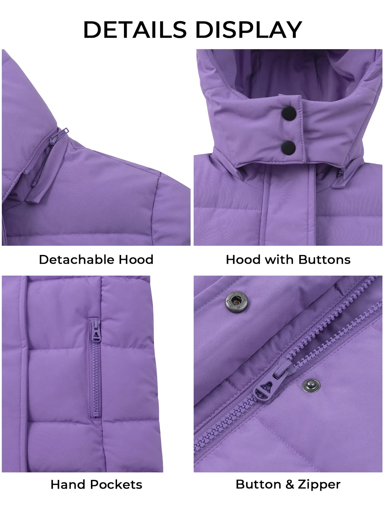 Wantdo Girls' Winter Coat Warm Thicken Winter Jacket Hooded Puffer Jacket