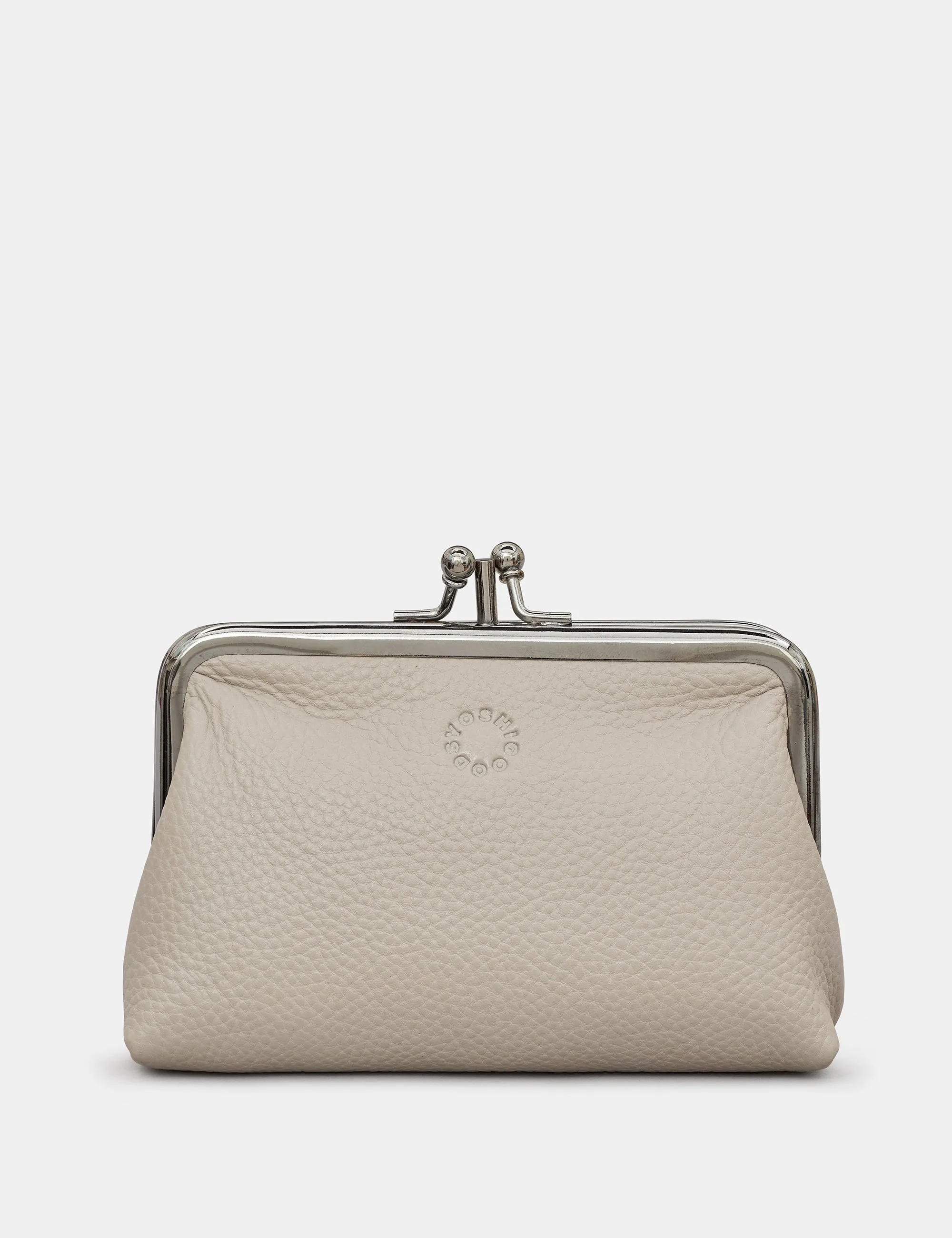 Warm Grey Leather Aubrey Frame Purse