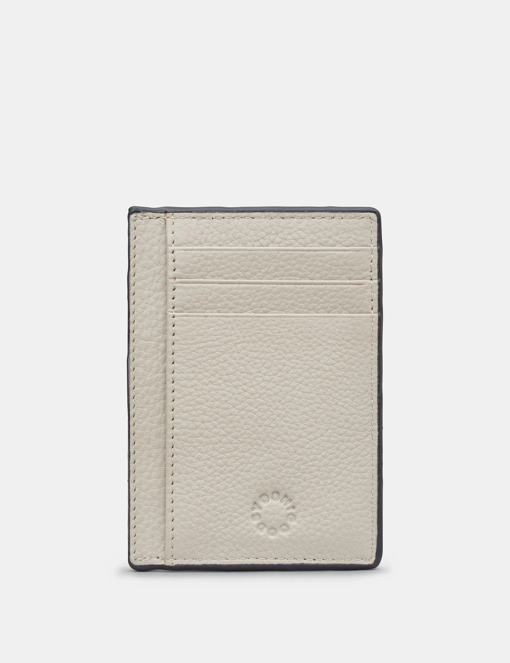 Warm Grey Leather Card Holder With ID Window