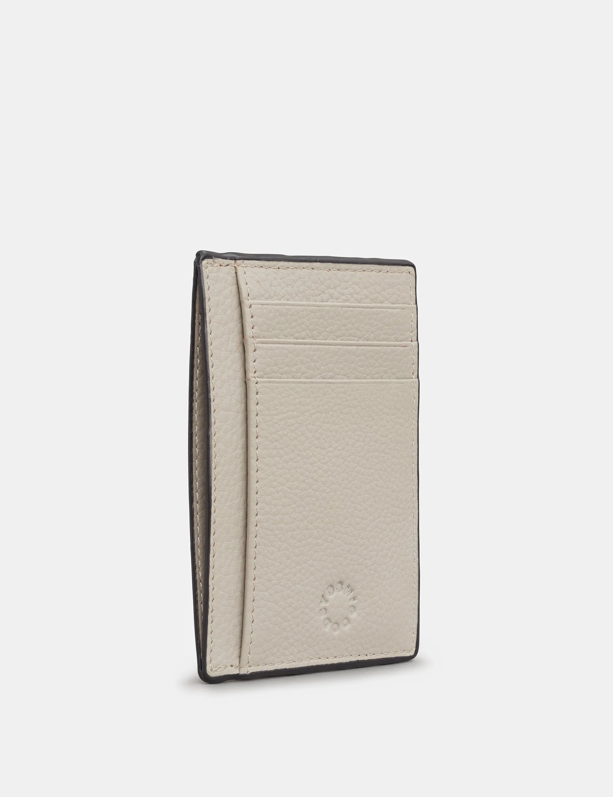 Warm Grey Leather Card Holder With ID Window